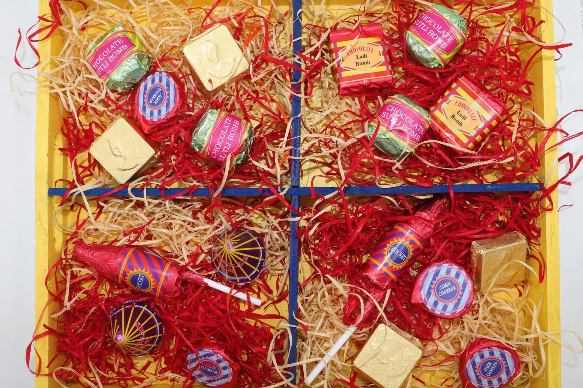 Cracker Chocolates in Wooden Tray- Diwali Special