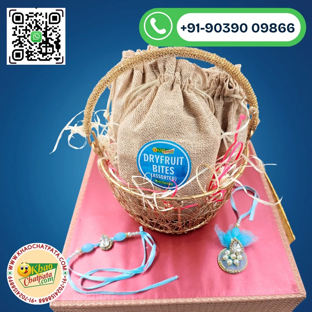 Elegant Rakhi Hamper Basket- Bhaiya- Bhabhi